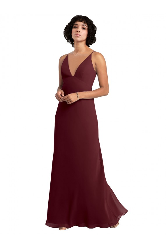 Best Notched Neckline Empire Waist Chiffon Slip Bridesmaid Dress Sydney