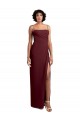 Best Sleek Straight Neckline Chiffon Bridesmaid Dress with Spaghetti Straps and High Side Slit Sydney