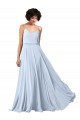 Best V-Neck Blouson Waist Long Chiffon Bridesmaid Dress with Straps Sydney