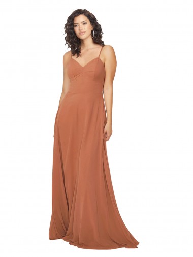Best Chiffon Bridesmaid Dress with Tie Back Keyhole Sydney