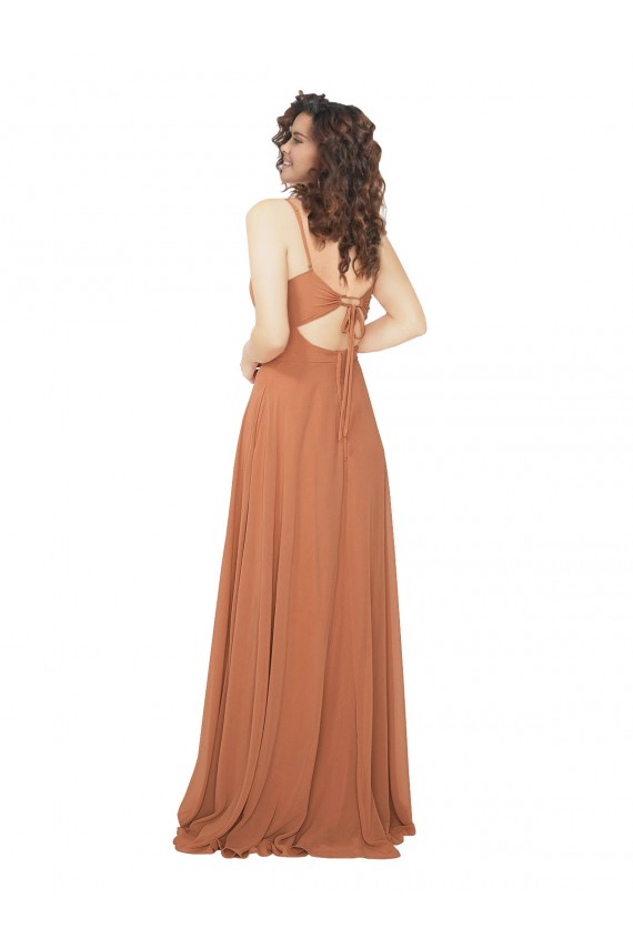 Best Chiffon Bridesmaid Dress with Tie Back Keyhole Sydney