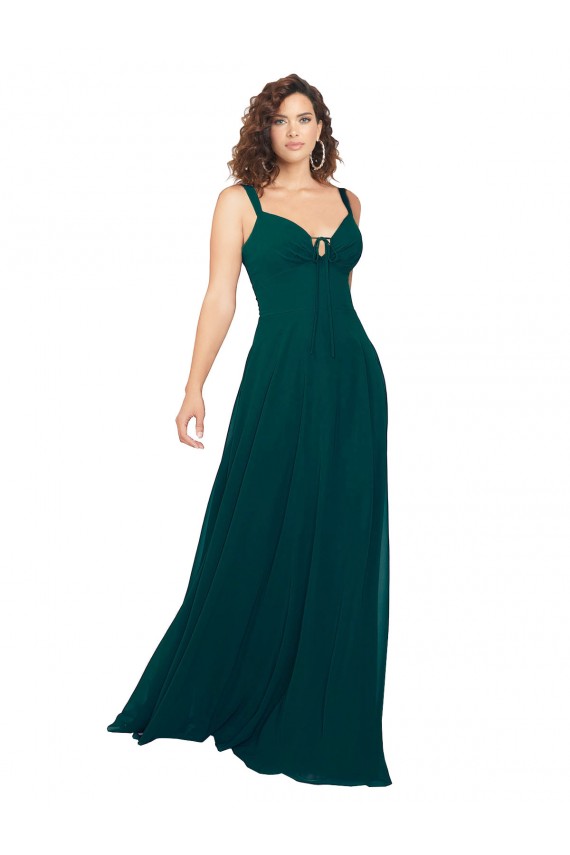 Best Tied Bodice Sweetheart V-Neck Chiffon Bridesmaid Dress Sydney