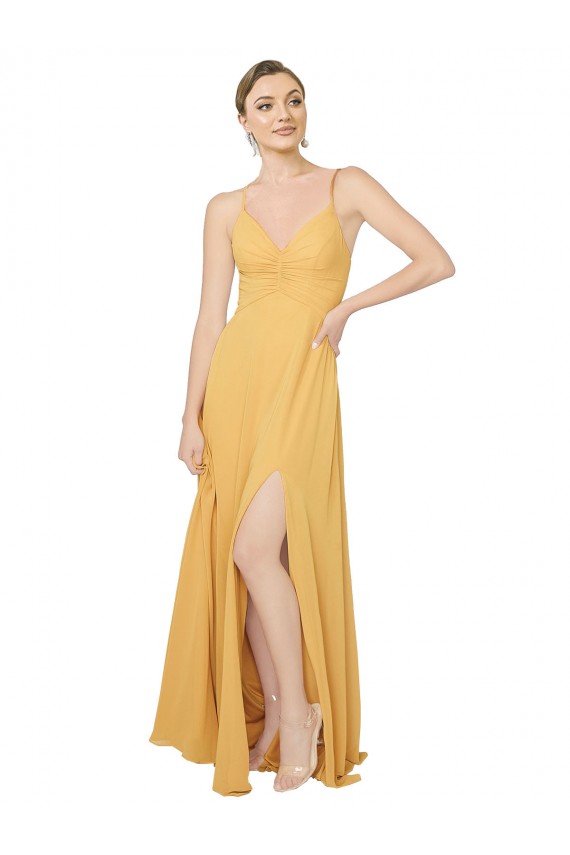 Best Ruched Chiffon Bridesmaid Dress with Tie Back Detail Sydney