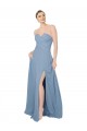 Best Draped Sweetheart Chiffon Bridesmaid Dress with Front Slit Sydney