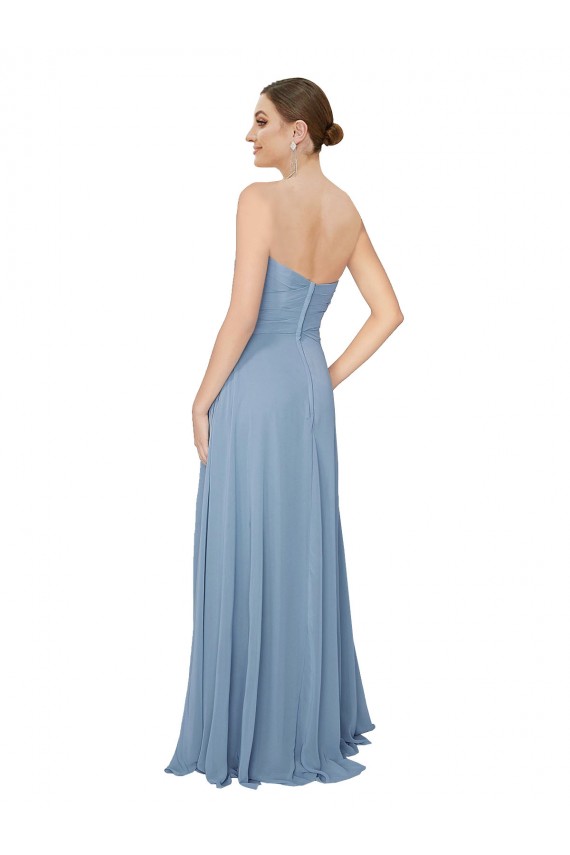 Best Draped Sweetheart Chiffon Bridesmaid Dress with Front Slit Sydney