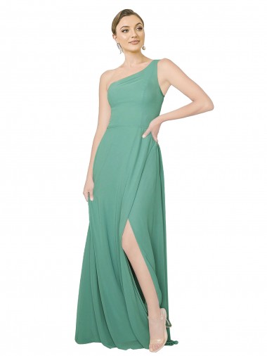 Best One Shoulder Asymmetric Chiffon Bridesmaid Dress with Pockets Sydney
