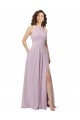 Best High-Halter Chiffon Bridesmaid Dress with Keyhole Cowl Back Sydney