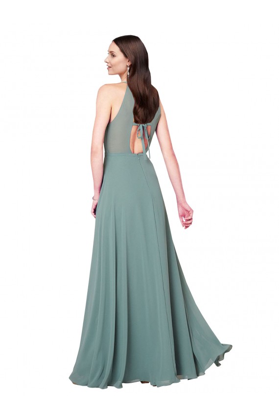 Best Floor Length Long Chiffon Bridesmaid Dress with Double Bow Feature Sydney