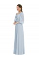 Best Off the Shoulder Puff Sleeve Maxi Formal Bridesmaid Dress with Front Slit Sydney