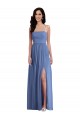 Best Slim Spaghetti Straps Chiffon Bridesmaid Dress with Front Slit Sydney