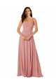 Best Twist-Knot V-Neck Long Chiffon Bridesmaid Dress Sydney