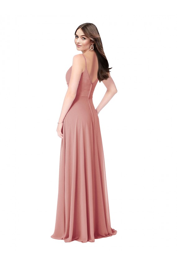 Best Twist-Knot V-Neck Long Chiffon Bridesmaid Dress Sydney