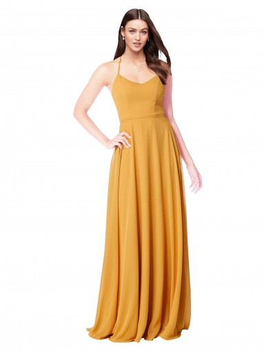 Best Chiffon A-Line Bridesmaid Dress with Halter Back Sydney