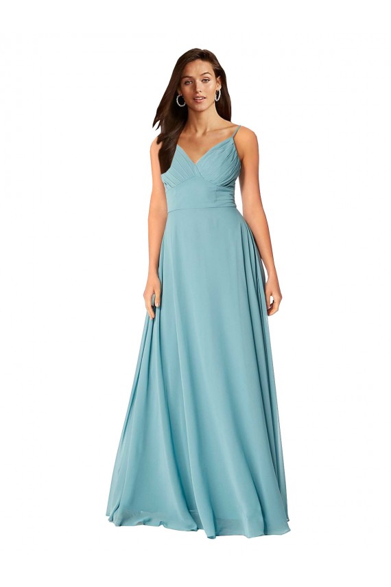 Best Draped Empire V-Neck Chiffon Bridesmaid Dress Sydney