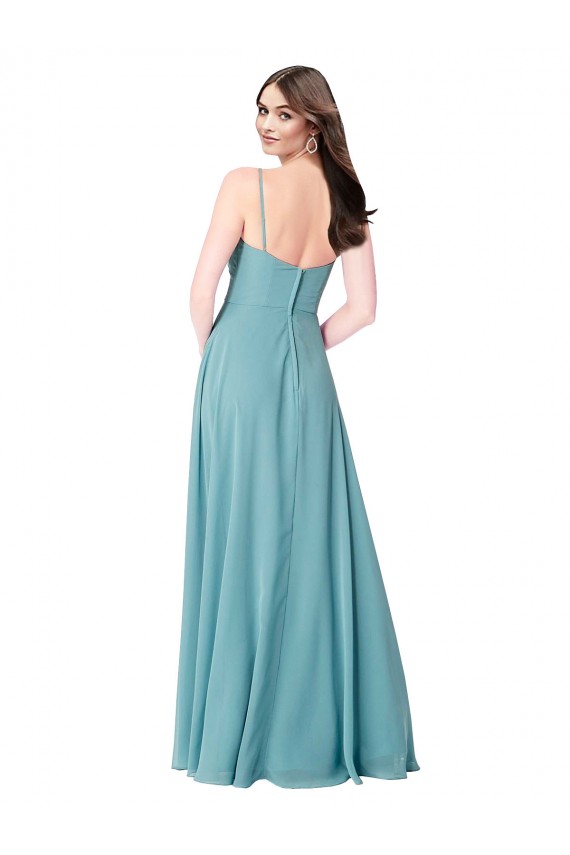 Best Draped Empire V-Neck Chiffon Bridesmaid Dress Sydney