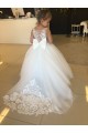 Best Champagne Ball Gown Sweetheart Chapel Train Sleeveless Flower Girl Dress Sydney