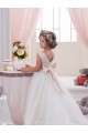 Best Ivory Ball Gown Bateau Neck Chapel Train V-Back Flower Girl Dress Sydney