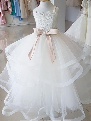Best Ivory Ball Gown High Neck Floor Length Flower Girl Dress Sydney