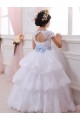 Best Ivory Ball Gown Sweetheart Chapel Train Cap Sleeve Flower Girl Dress Sydney