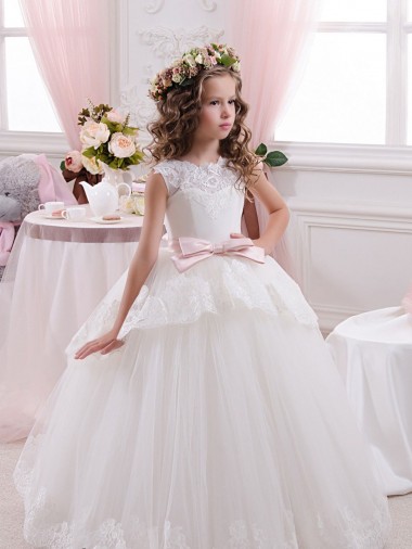 Best Ivory Ball Gown Sweetheart V-Back Sleeveless Flower Girl Dress Sydney