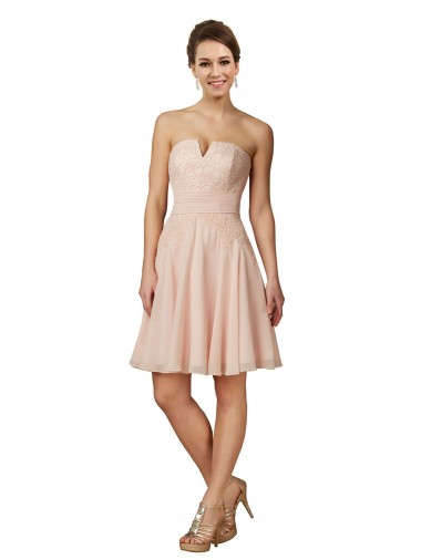 Best Lace and Chiffon Bridesmaid Dress / Cocktail Dress with Unique Neckline Sydney