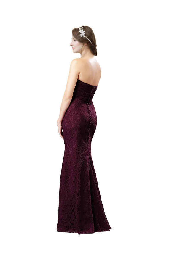 Best Fitted Long Lace Bridesmaid Dress with Sweetheart Neckline Sydney