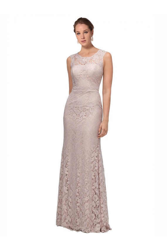 Best Long Sleeveless All Lace Bridesmaid Dress / Prom Dress with Scoop Neckline Sydney