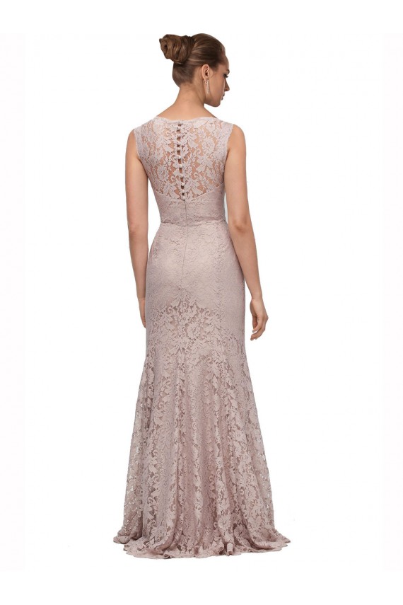 Best Long Sleeveless All Lace Bridesmaid Dress / Prom Dress with Scoop Neckline Sydney