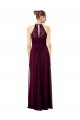 Best Lace Halter Bodice Long Chiffon Bridesmaid Dress Sydney