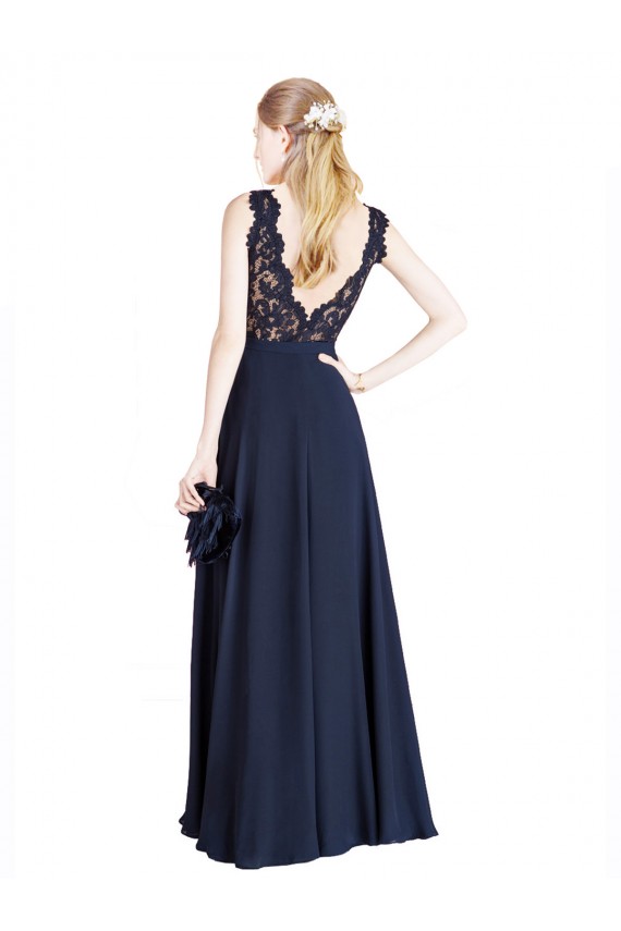 Best Bateaux Neckline A-Line Lace Bridesmaid Dress / Prom Dress with Top Nude Layer Sydney