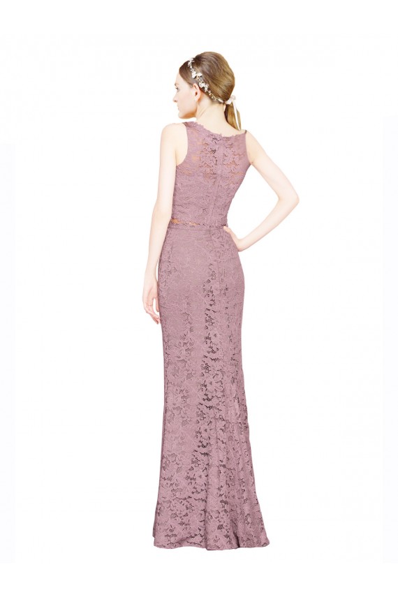 Best Sleeveless Crop Top High Neck Mermaid Lace Bridesmaid Dress / Prom Dress Sydney