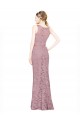 Best Sleeveless Crop Top High Neck Mermaid Lace Bridesmaid Dress / Prom Dress Sydney