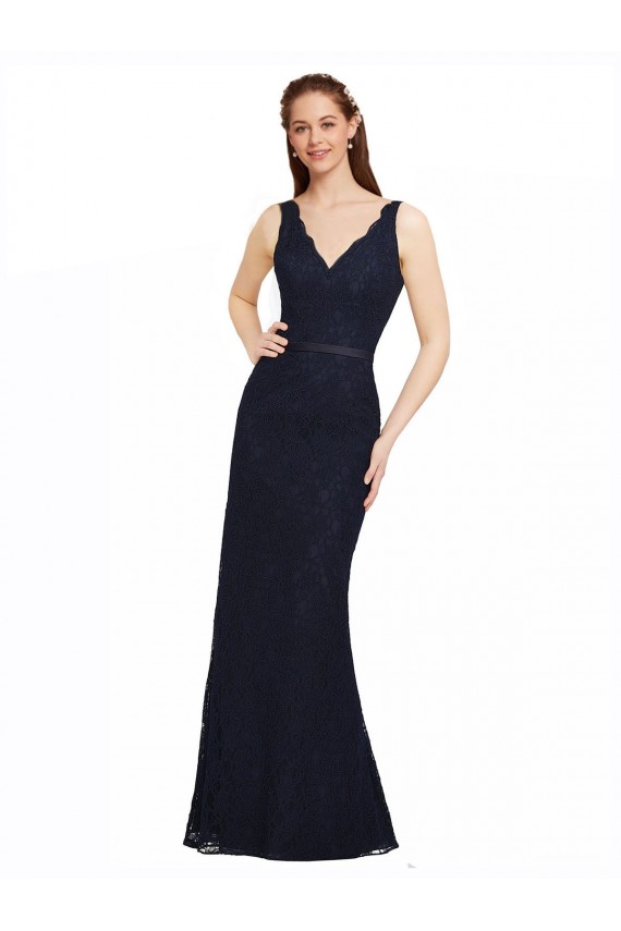 Best Lace Bridesmaid Dress with Satin Waistband and Open Back Sydney