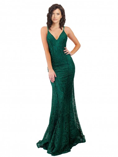 Best Black Tie Sleek Fishtail Shaped Long Lace Bridesmaid Dress / Prom Dress Sydney