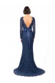 Best Long Sleeves Floor Length Vintage Lace Bridesmaid Dress with Deep V-Back Sydney