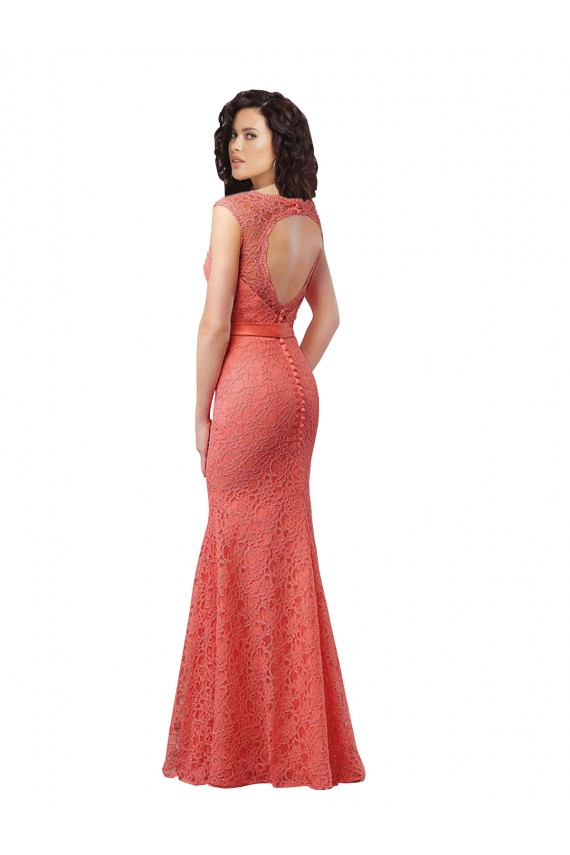 Best Mermaid Long V-Neck Lace Bridesmaid Dress with Open Back Sydney