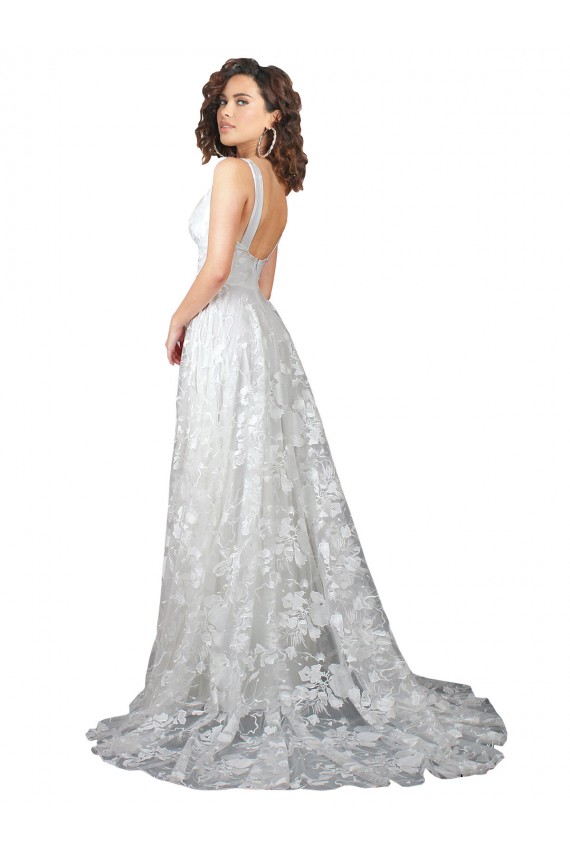 Best Plunging V-Neckline Wedding Dress with Slit Sydney