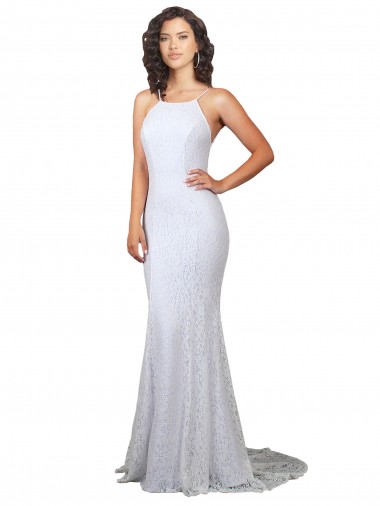Best High Neck Backless Lace Wedding Dress with Plunging Low Back Sydney