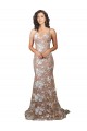 Best Fishtail Shaped V-Neck Embroidered Foral Lace Wedding Dress Sydney