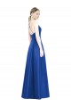 Best Full Pleated V-Neck Long Satin Bridesmaid Dress with Criss Cross Open Back Sydney