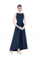 Best Full Length Sleeveless Long Satin Bridesmaid Dress with High Low Hem Detail Sydney