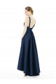 Best Full Length Sleeveless Long Satin Bridesmaid Dress with High Low Hem Detail Sydney