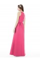 Best Jewel Neck Keyhole Back Sleek Long Satin Bridesmaid Dress Sydney