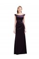 Best Off The Shoulder Long Satin Bridesmaid Dress with Asymmetrical Pleated Bodice Sydney