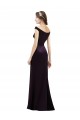 Best Off The Shoulder Long Satin Bridesmaid Dress with Asymmetrical Pleated Bodice Sydney