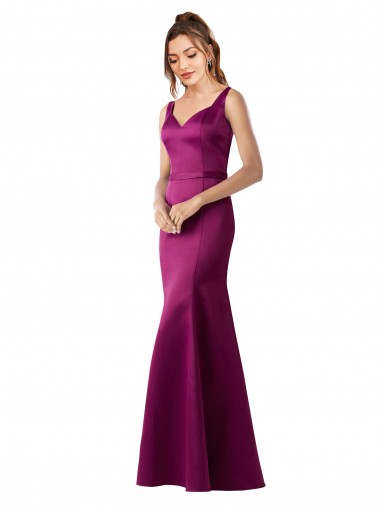 Best Fitted Sexy Open Back Formal Satin Bridesmaids Dress with Floral Details Sydney