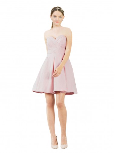 Best Short Knee Length Sweetheart Satin Cocktail Bridesmaid Dress Sydney