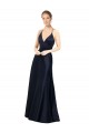 Best Sexy Satin Bridesmaids Dress with Deep V-Neckline and Strappy Back Sydney