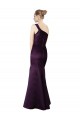 Best Long Ruched Neckline One Shoulder Satin Bridesmaid Dress / Prom Dress Sydney