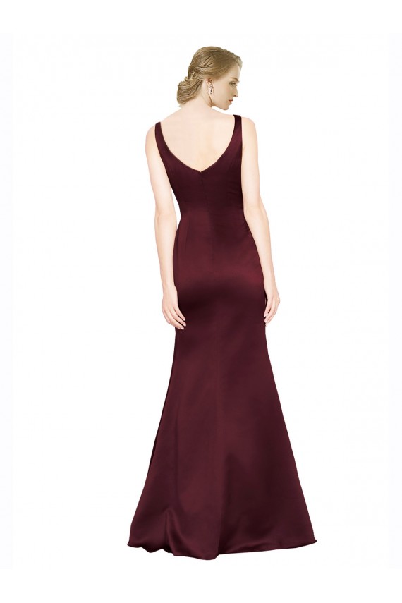 Best Figure Shaping Formal Satin Bridesmaid Dress / Prom Dress with Structured Pleats Sydney